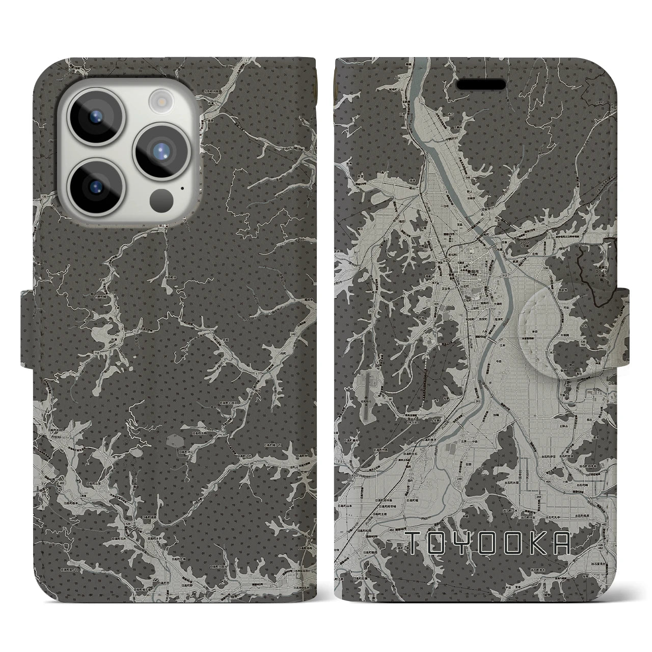 【豊岡(兵庫県)】地図柄iPhoneケース(手帳タイプ)