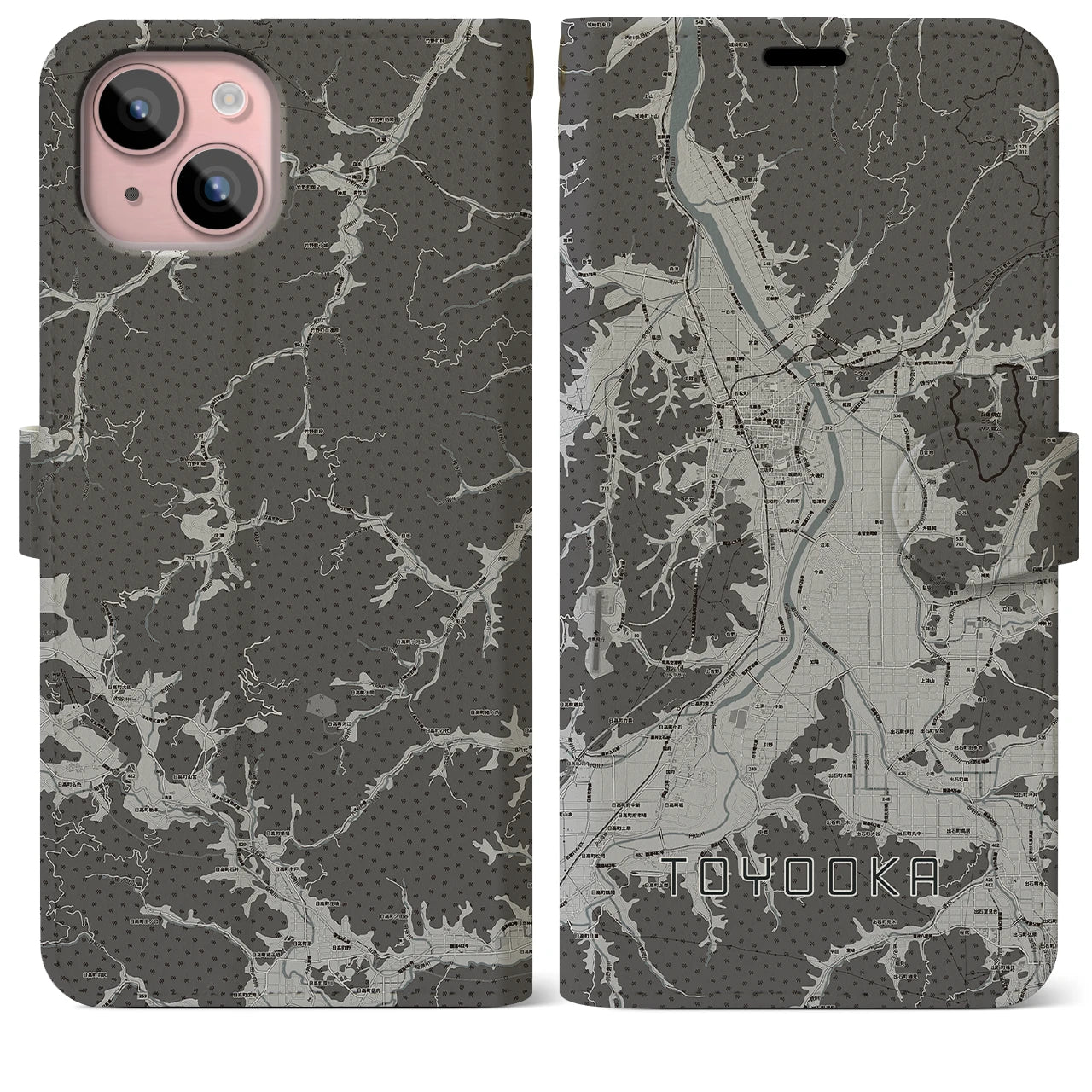 【豊岡(兵庫県)】地図柄iPhoneケース(手帳タイプ)