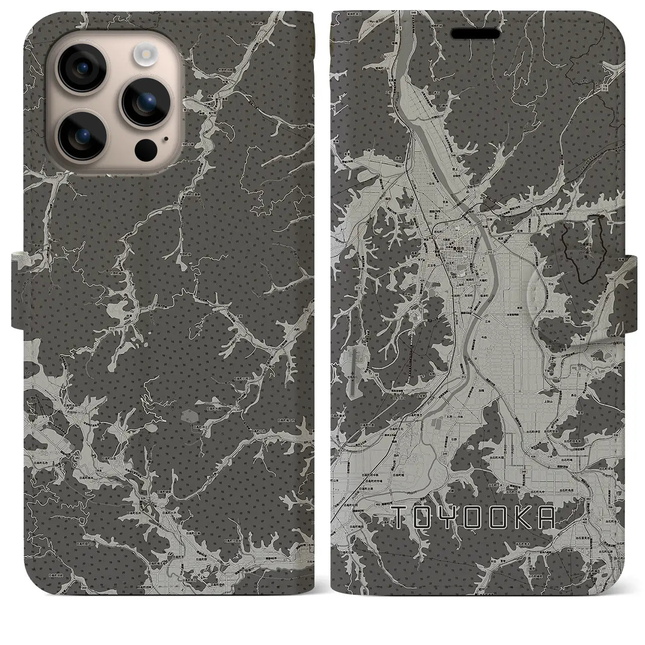 【豊岡(兵庫県)】地図柄iPhoneケース(手帳タイプ)