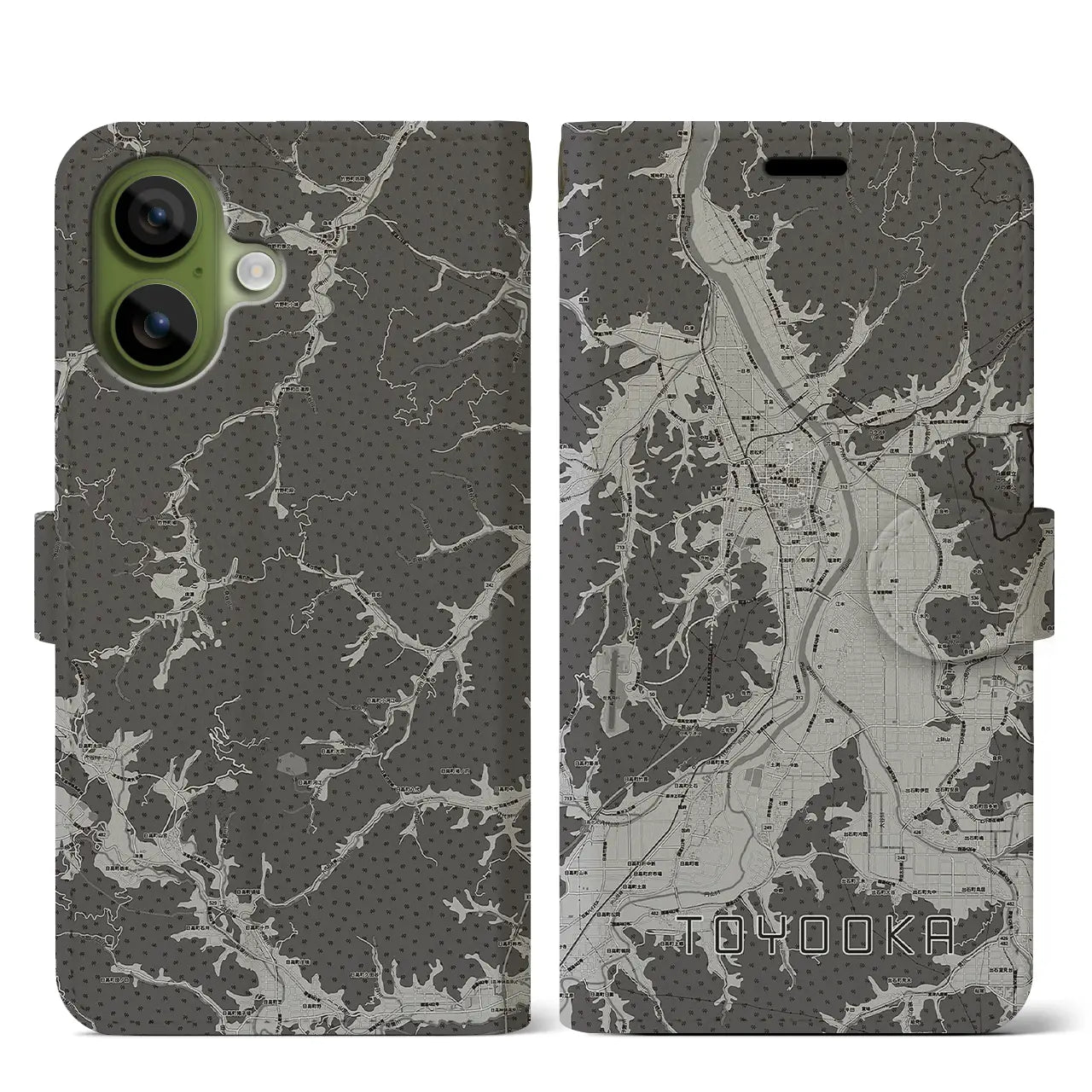 【豊岡(兵庫県)】地図柄iPhoneケース(手帳タイプ)