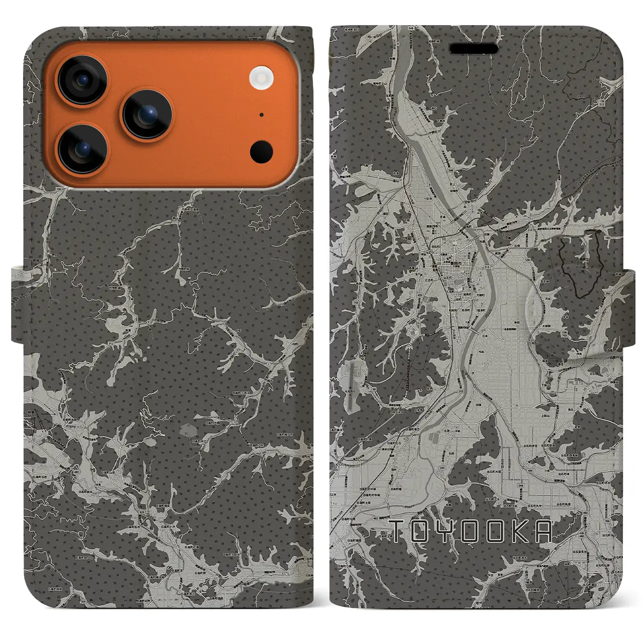 【豊岡(兵庫県)】地図柄iPhoneケース(手帳タイプ)