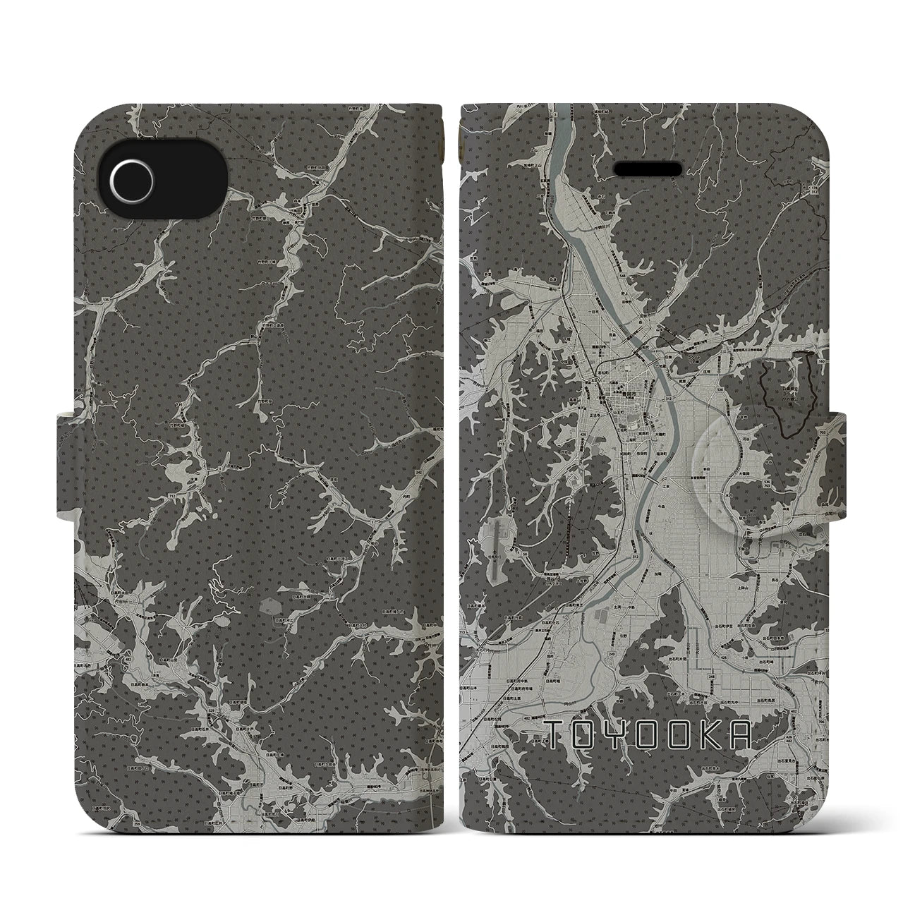 【豊岡(兵庫県)】地図柄iPhoneケース(手帳タイプ)