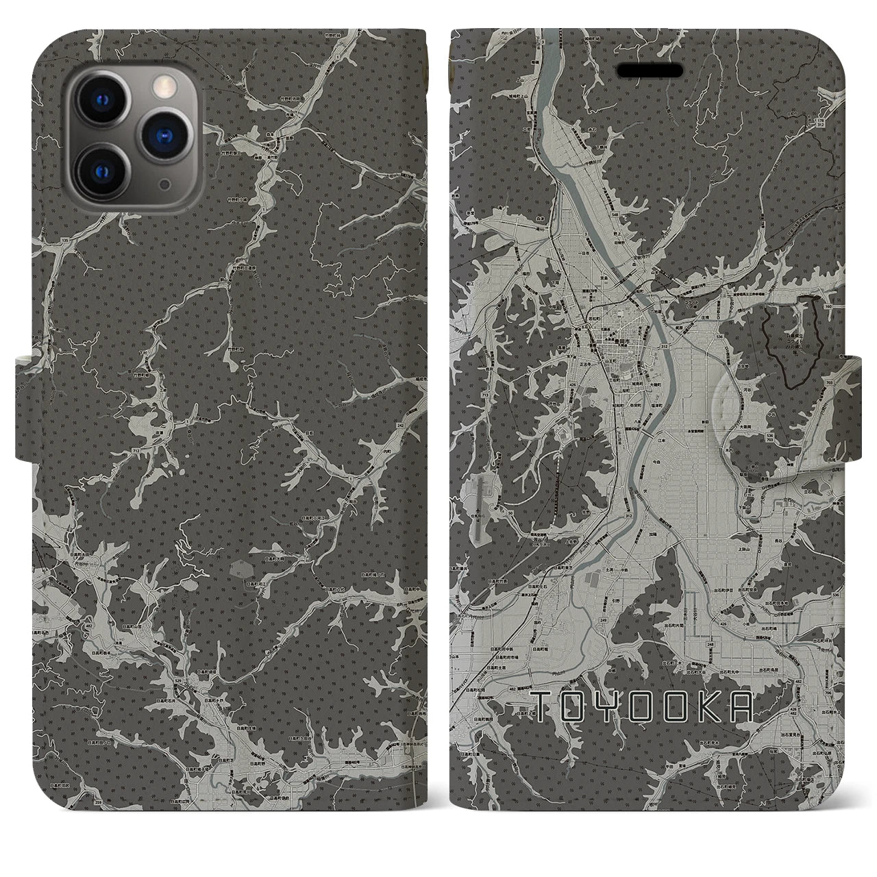 【豊岡(兵庫県)】地図柄iPhoneケース(手帳タイプ)