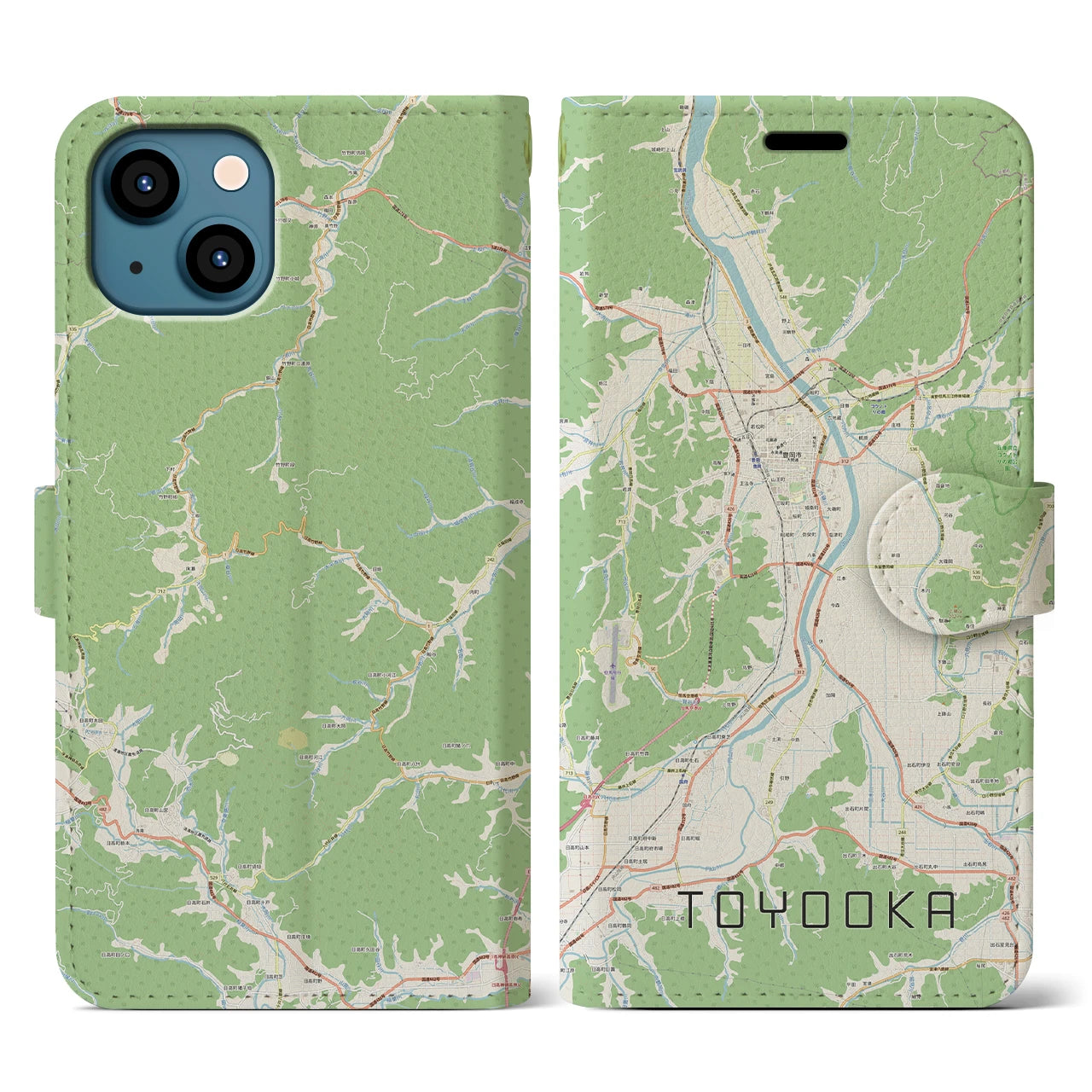 【豊岡(兵庫県)】地図柄iPhoneケース(手帳タイプ)