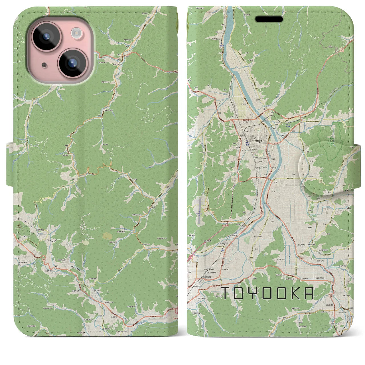 【豊岡(兵庫県)】地図柄iPhoneケース(手帳タイプ)