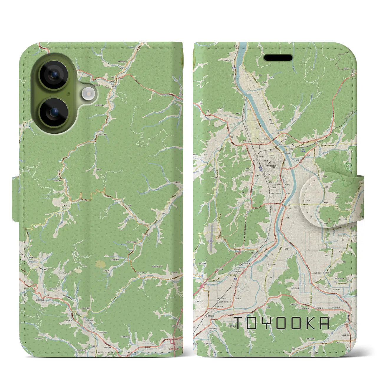【豊岡(兵庫県)】地図柄iPhoneケース(手帳タイプ)