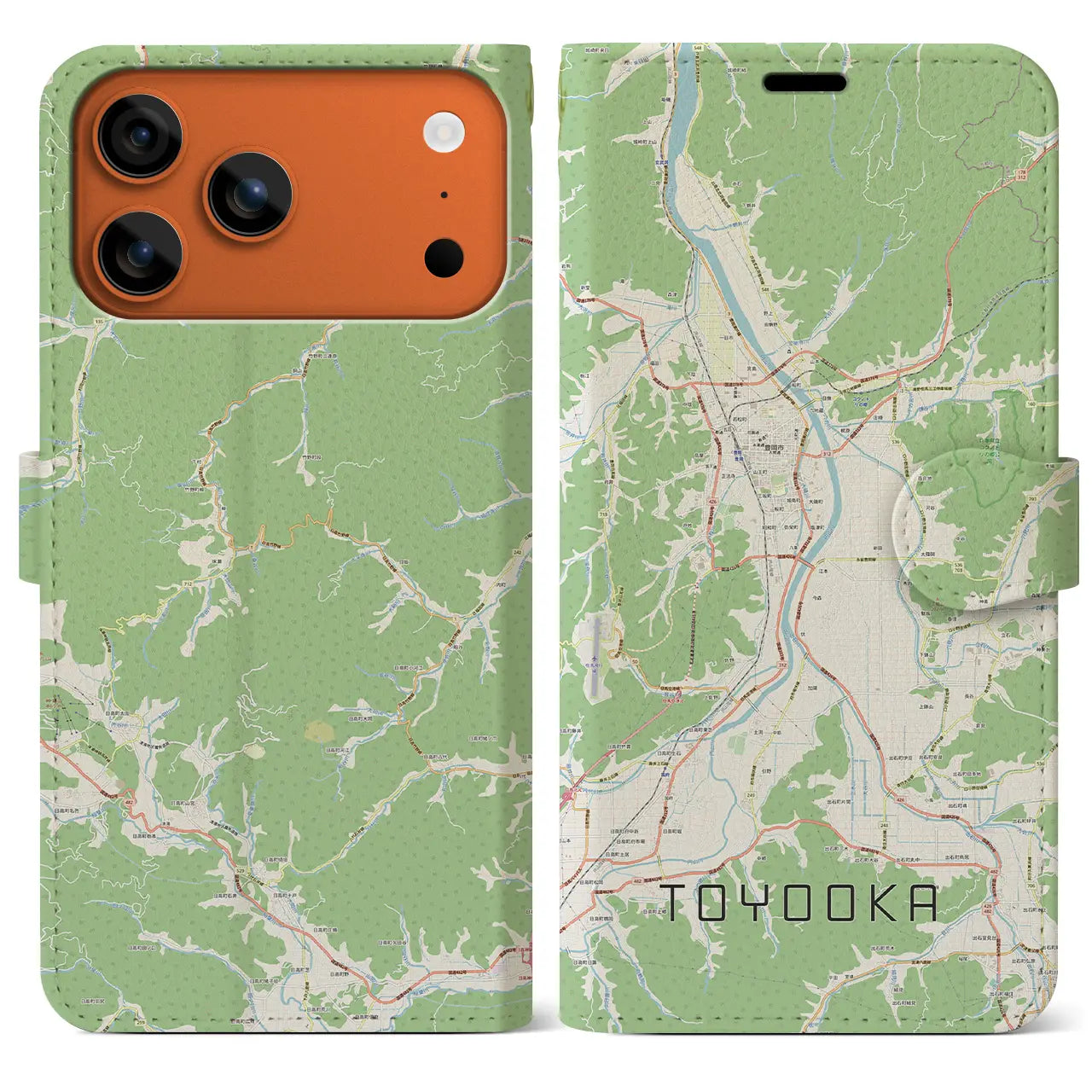 【豊岡(兵庫県)】地図柄iPhoneケース(手帳タイプ)