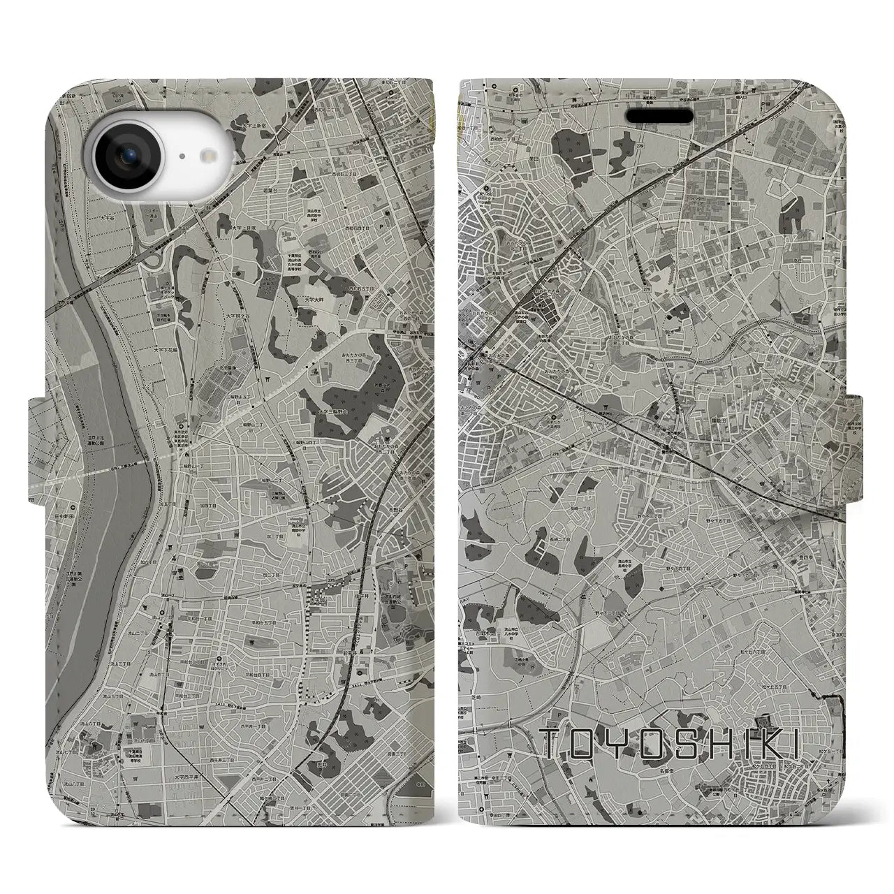 【豊四季(千葉県)】地図柄iPhoneケース(手帳タイプ)