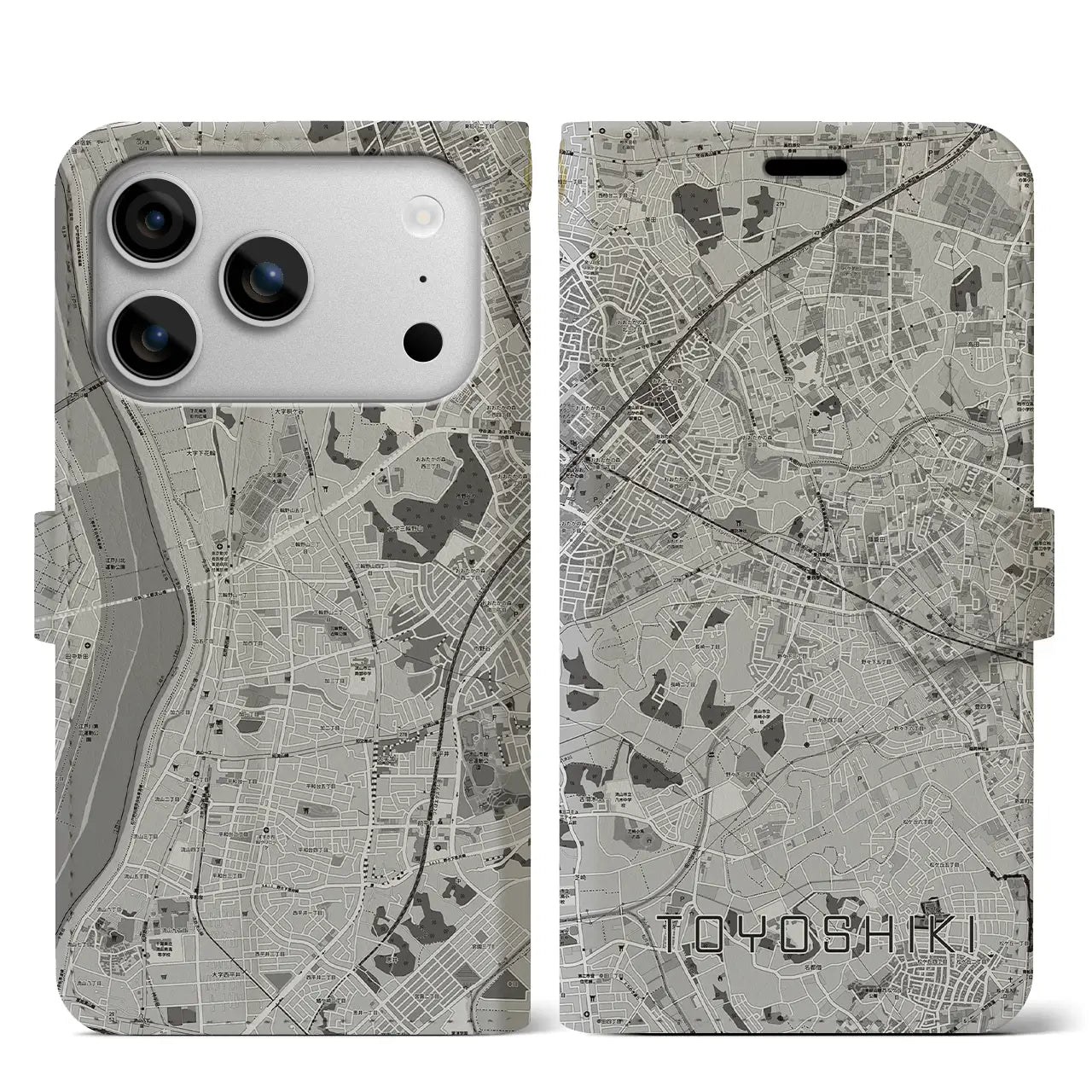 【豊四季(千葉県)】地図柄iPhoneケース(手帳タイプ)