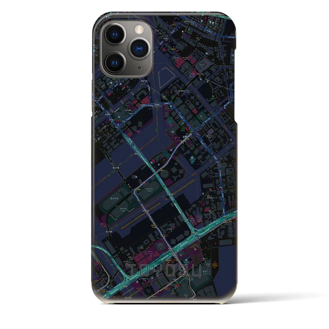 【豊洲(東京都)】地図柄iPhoneケース(バックカバータイプ)