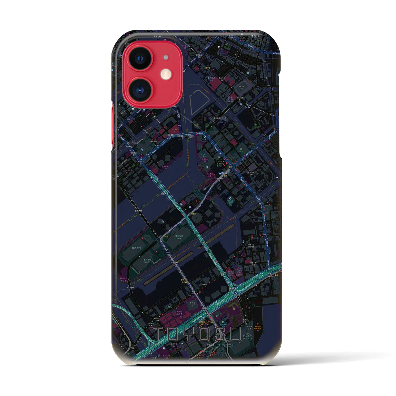 【豊洲(東京都)】地図柄iPhoneケース(バックカバータイプ)