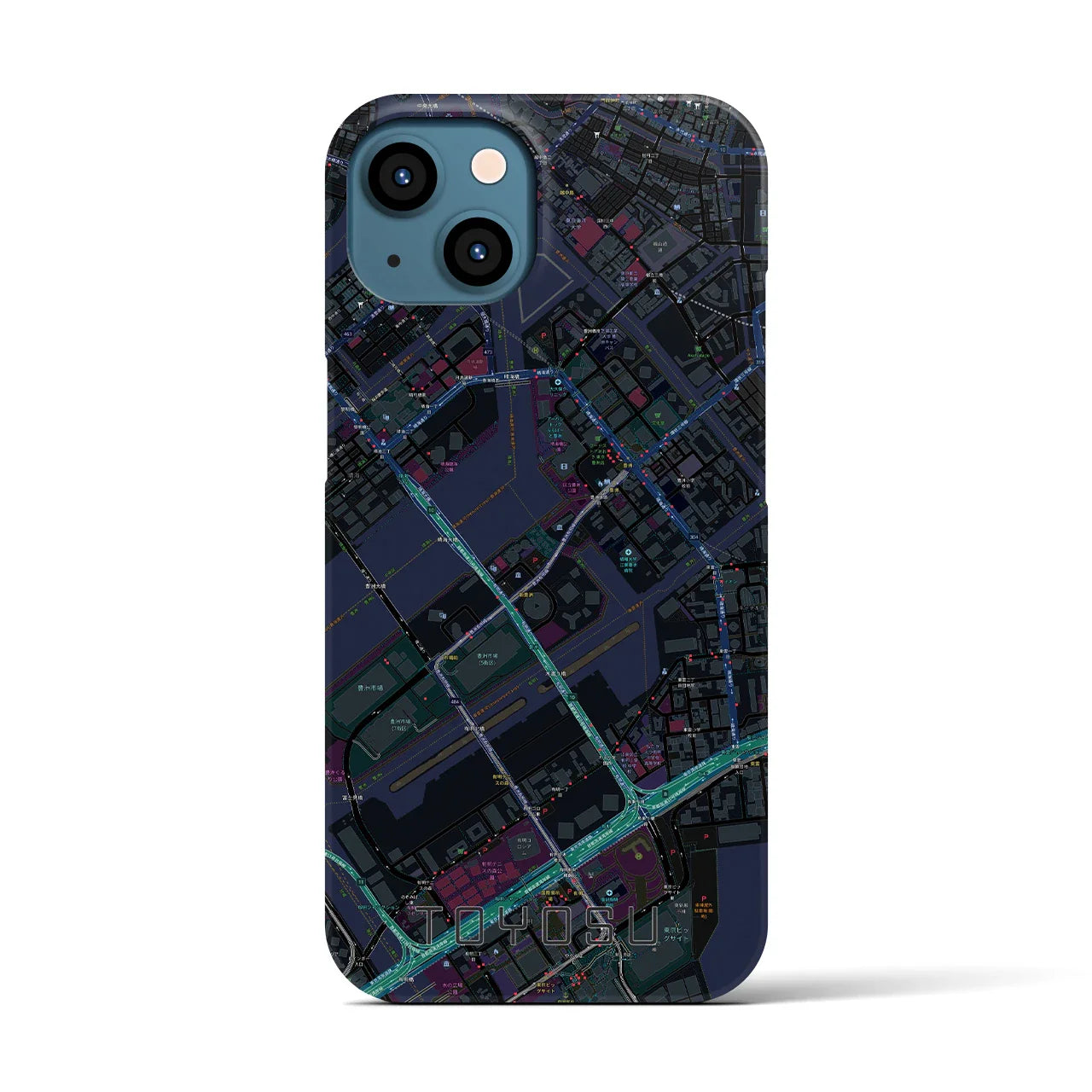 【豊洲(東京都)】地図柄iPhoneケース(バックカバータイプ)