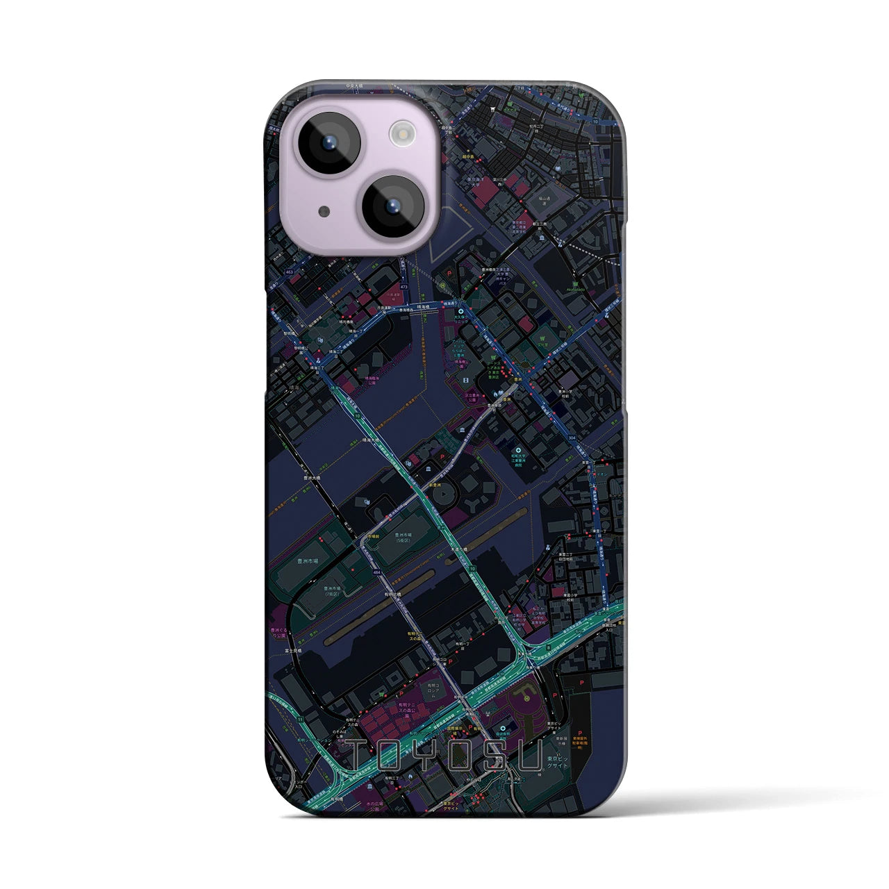 【豊洲(東京都)】地図柄iPhoneケース(バックカバータイプ)