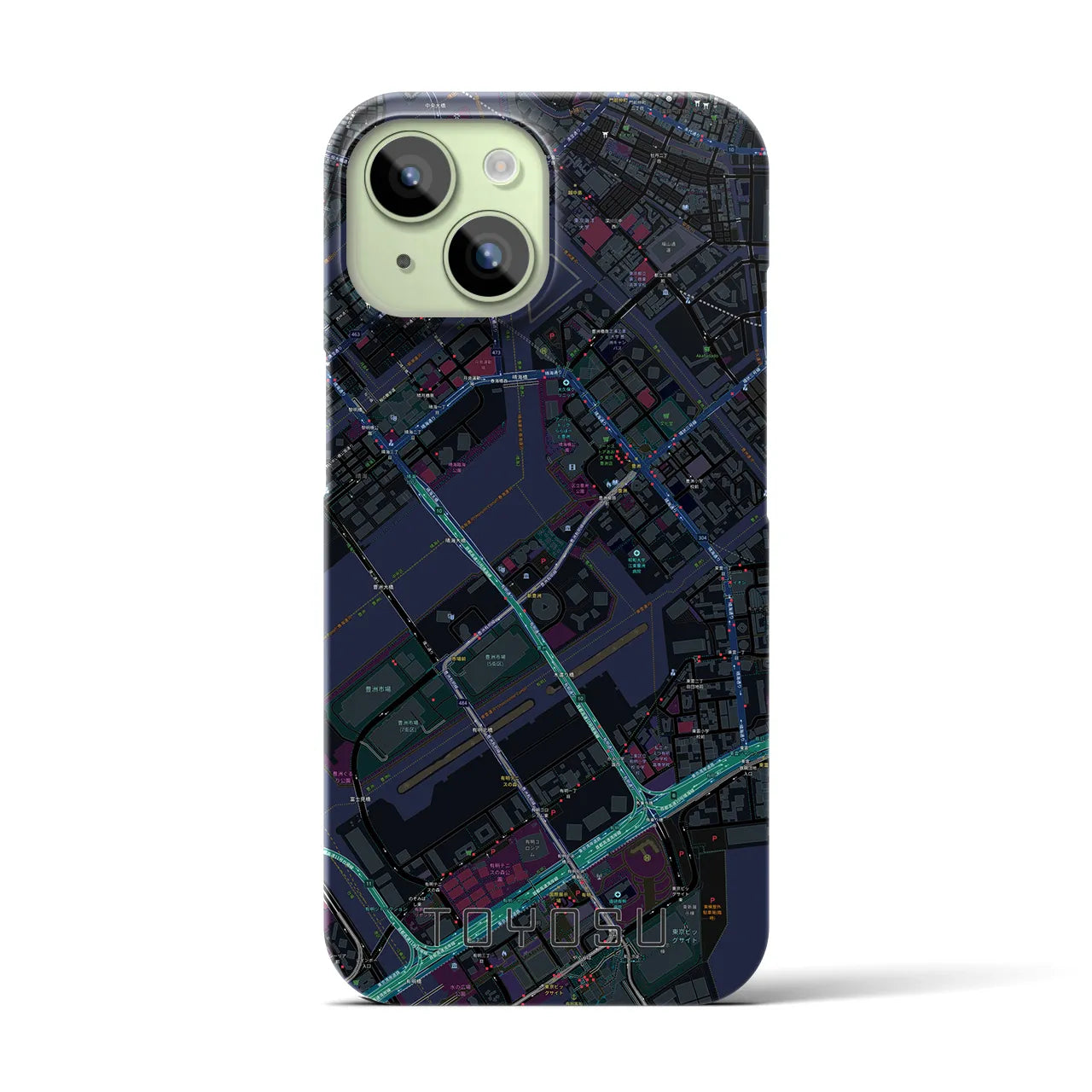 【豊洲(東京都)】地図柄iPhoneケース(バックカバータイプ)