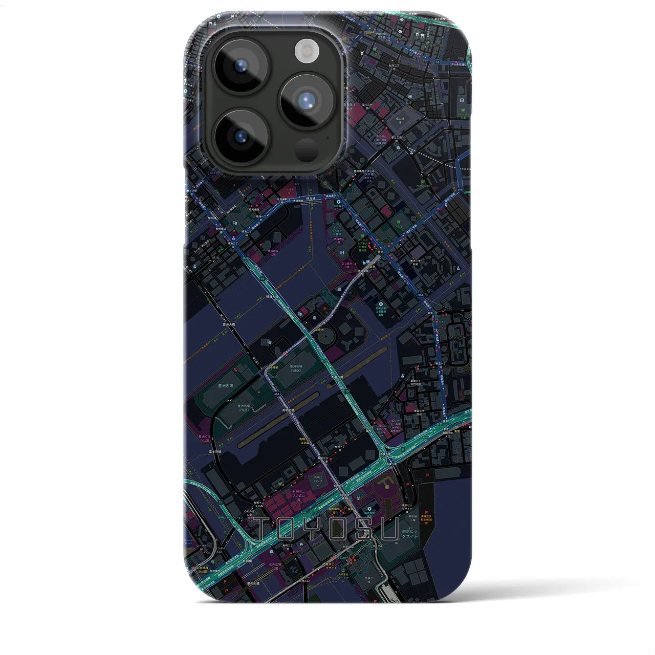 【豊洲(東京都)】地図柄iPhoneケース(バックカバータイプ)