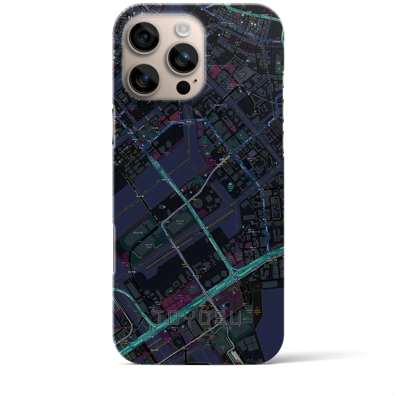 【豊洲(東京都)】地図柄iPhoneケース(バックカバータイプ)