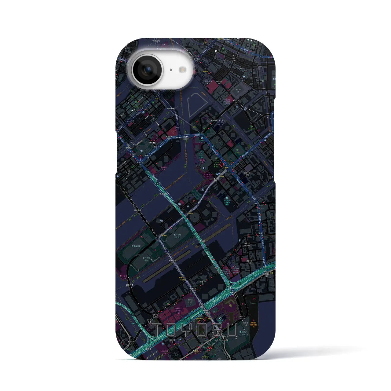 【豊洲(東京都)】地図柄iPhoneケース(バックカバータイプ)