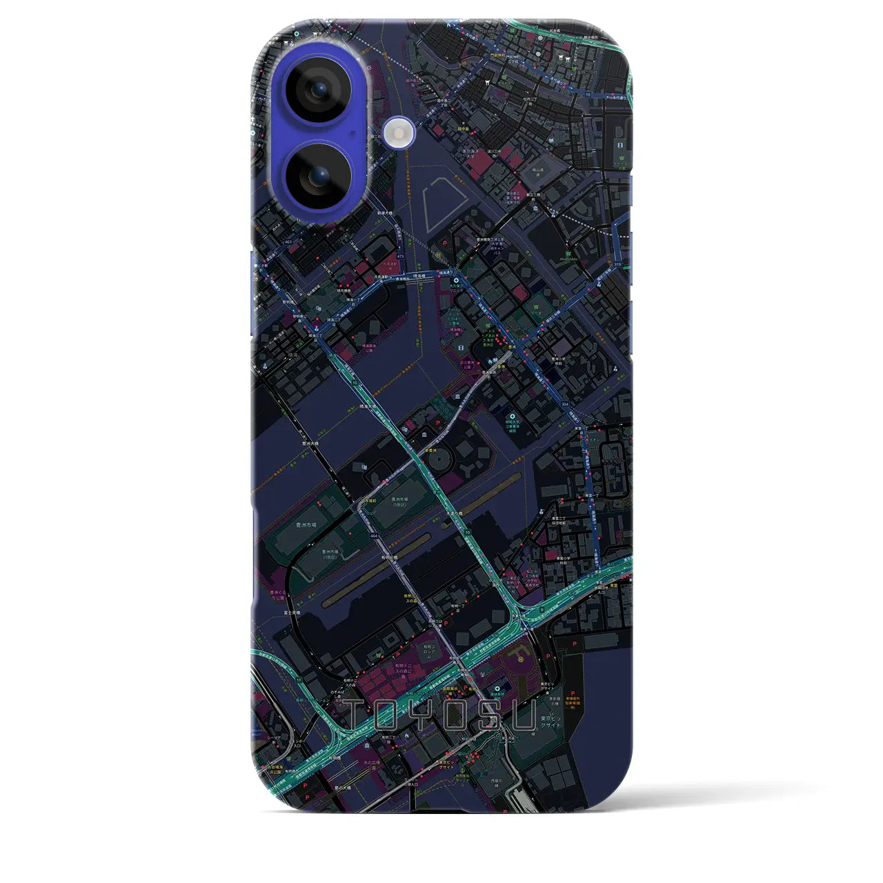 【豊洲(東京都)】地図柄iPhoneケース(バックカバータイプ)