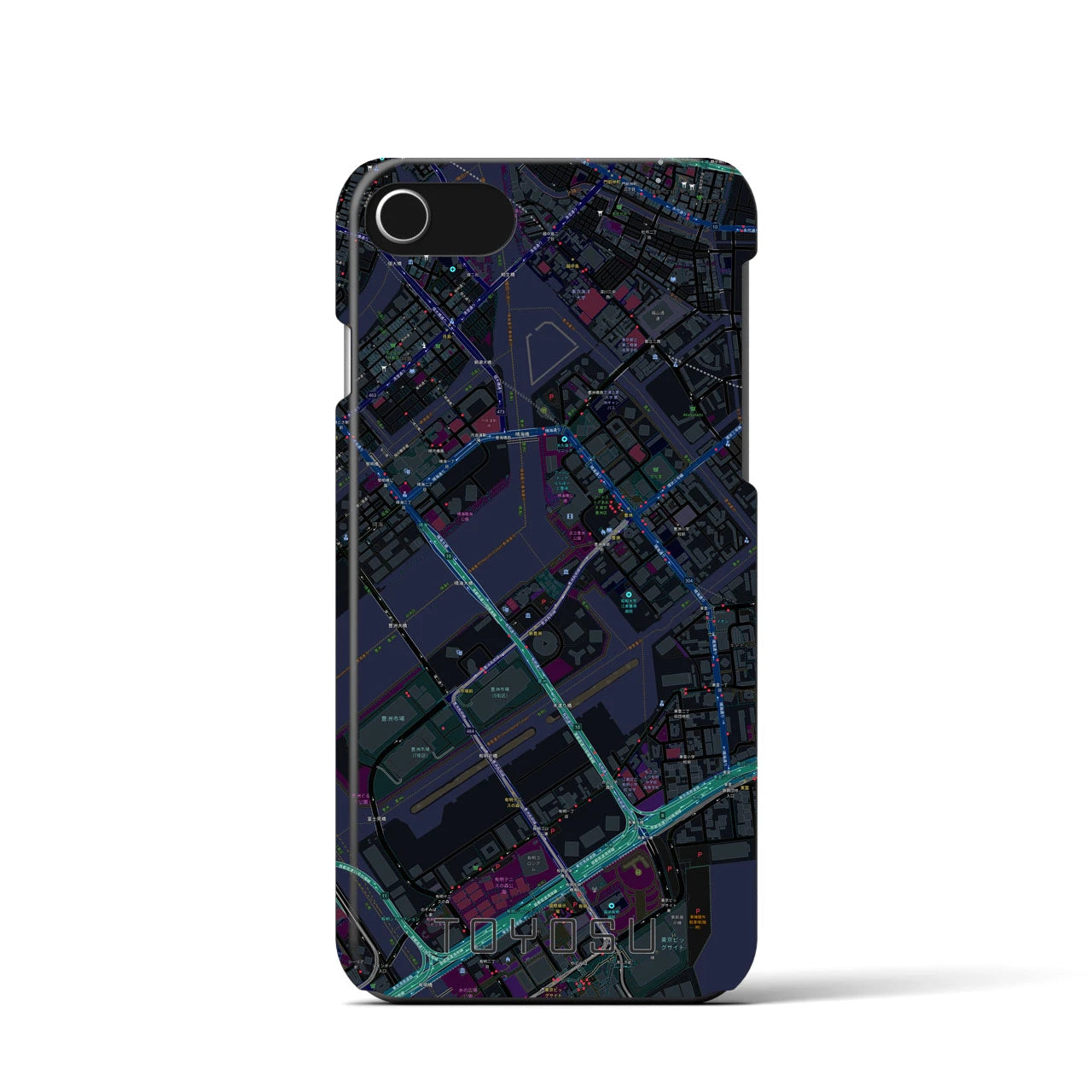 【豊洲(東京都)】地図柄iPhoneケース(バックカバータイプ)