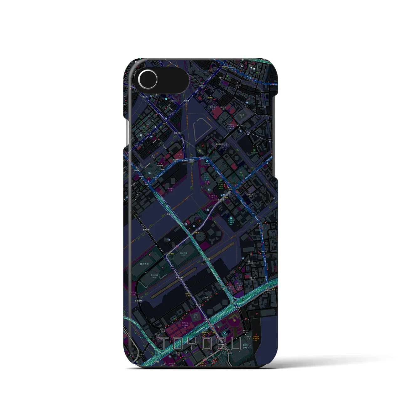 【豊洲(東京都)】地図柄iPhoneケース(バックカバータイプ)
