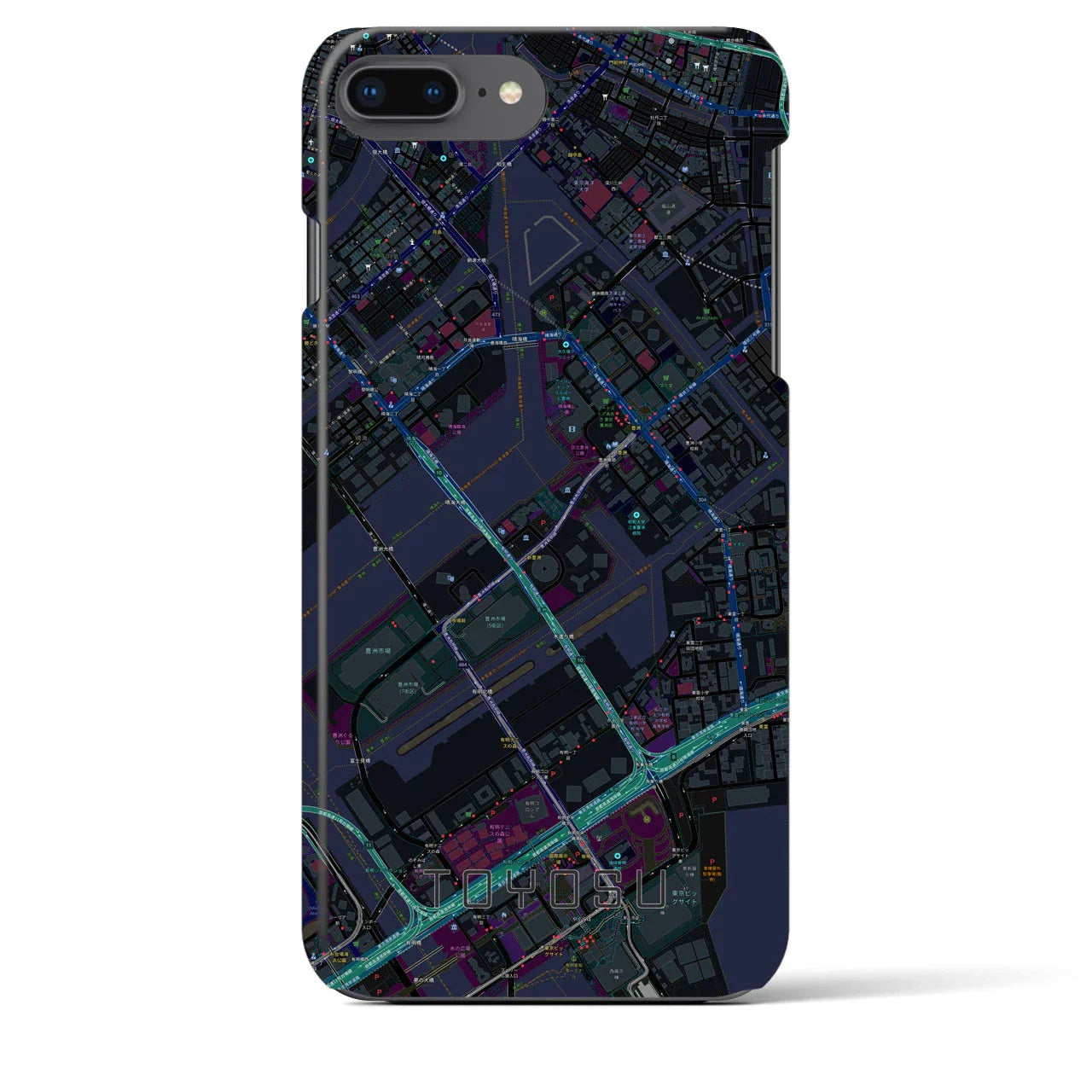 【豊洲(東京都)】地図柄iPhoneケース(バックカバータイプ)