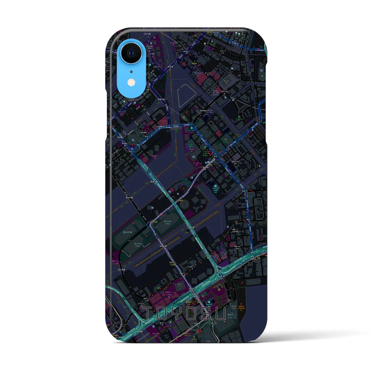 【豊洲(東京都)】地図柄iPhoneケース(バックカバータイプ)