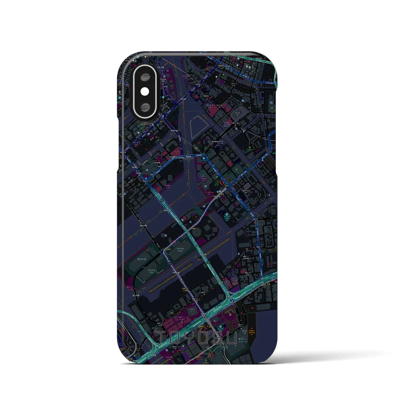 【豊洲(東京都)】地図柄iPhoneケース(バックカバータイプ)