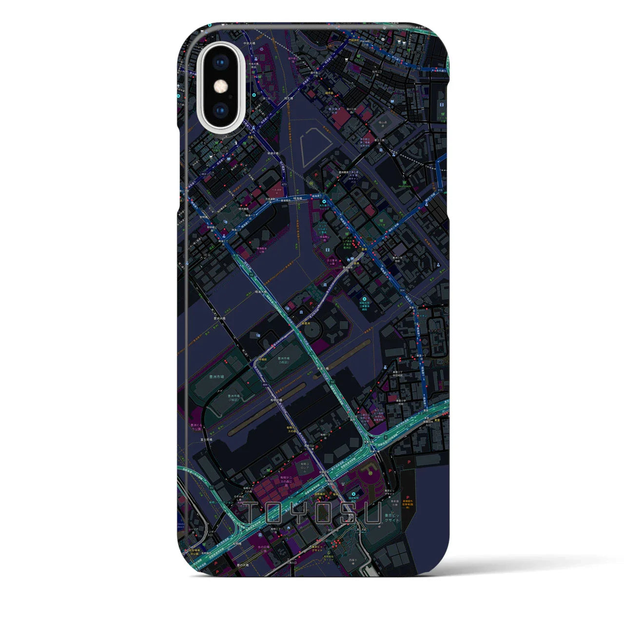 【豊洲(東京都)】地図柄iPhoneケース(バックカバータイプ)