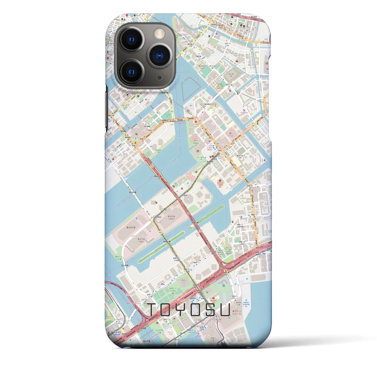 【豊洲(東京都)】地図柄iPhoneケース(バックカバータイプ)