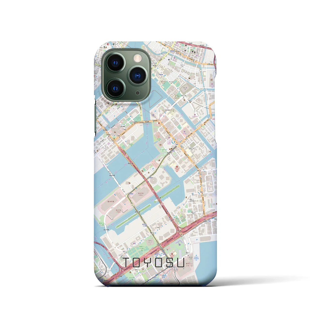 【豊洲(東京都)】地図柄iPhoneケース(バックカバータイプ)