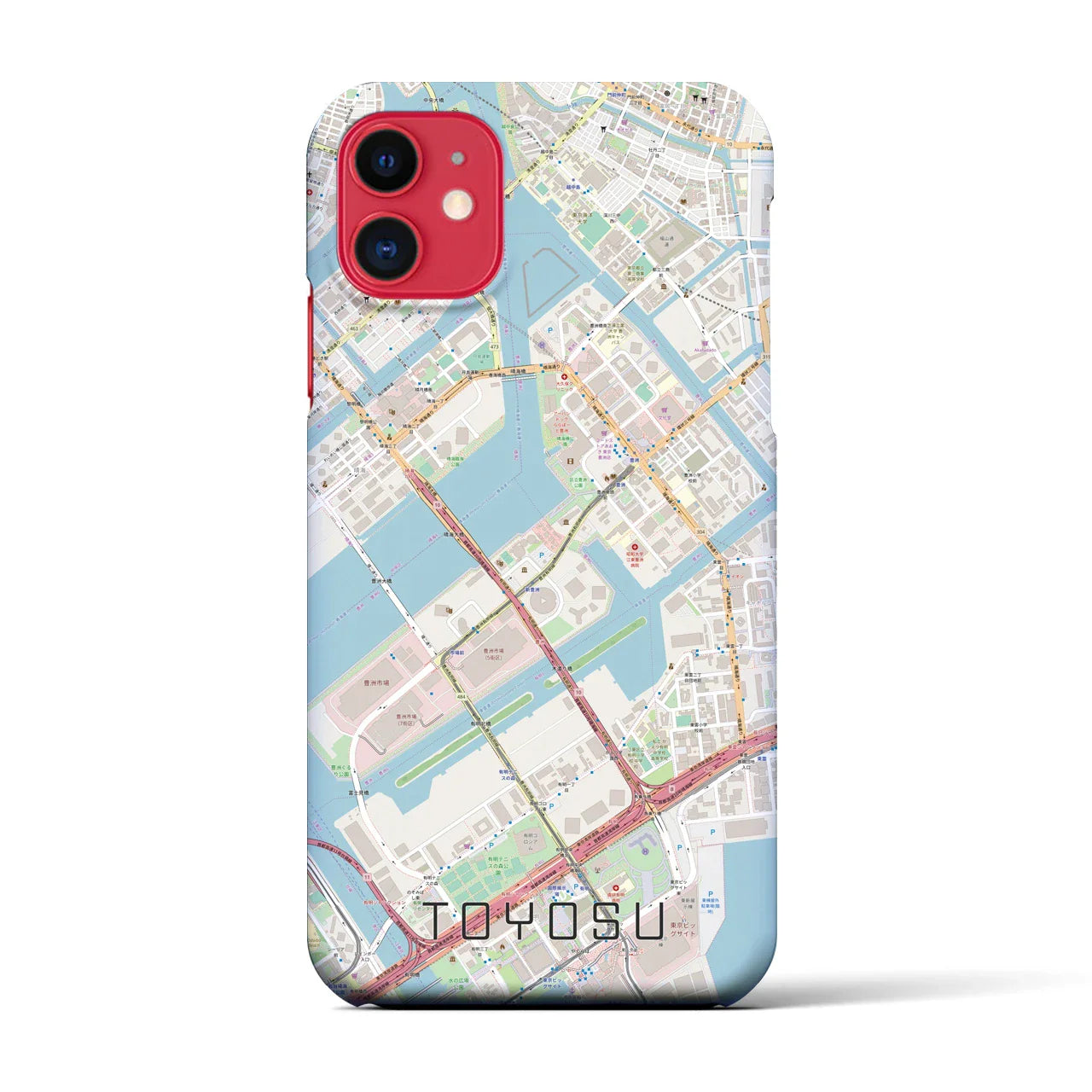 【豊洲(東京都)】地図柄iPhoneケース(バックカバータイプ)