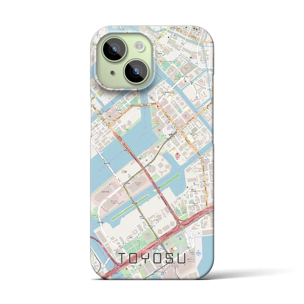 【豊洲(東京都)】地図柄iPhoneケース(バックカバータイプ)