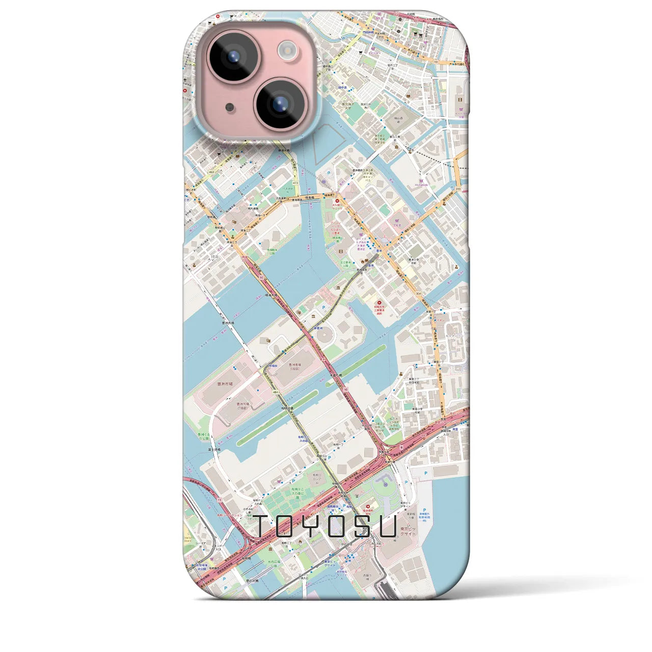 【豊洲(東京都)】地図柄iPhoneケース(バックカバータイプ)