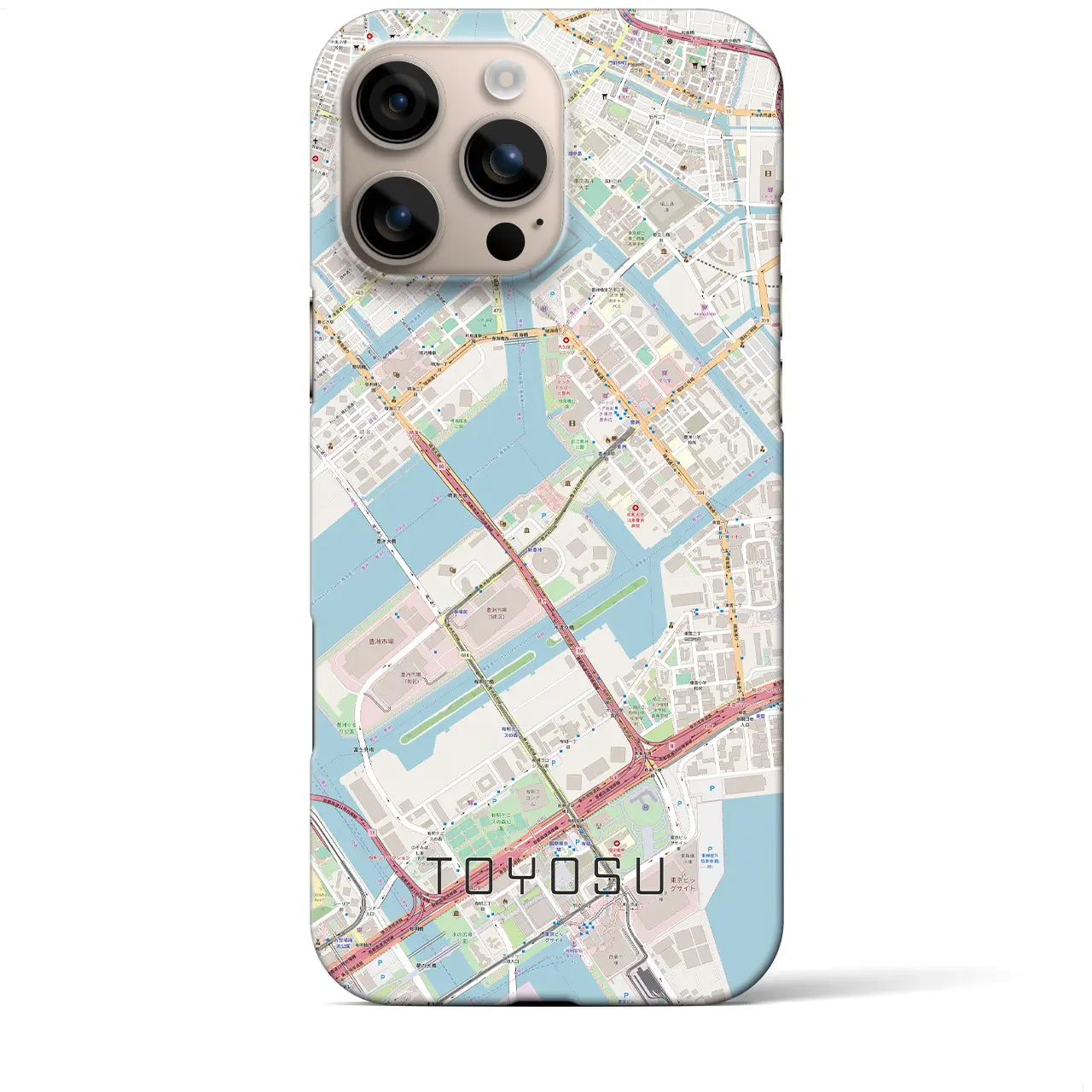 【豊洲(東京都)】地図柄iPhoneケース(バックカバータイプ)