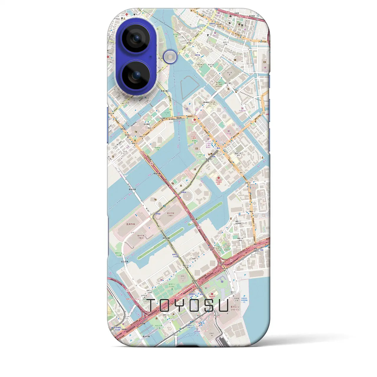 【豊洲(東京都)】地図柄iPhoneケース(バックカバータイプ)
