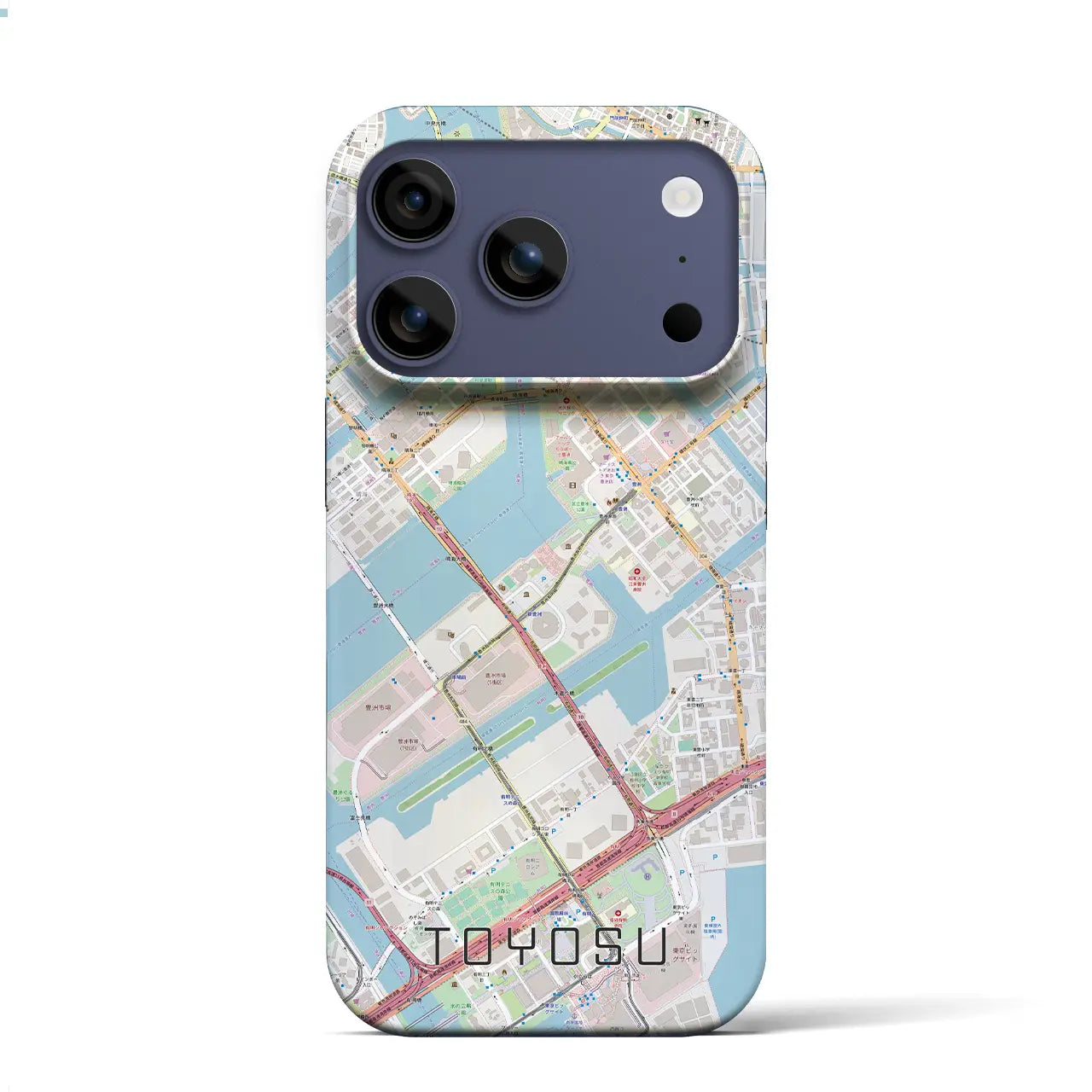 【豊洲(東京都)】地図柄iPhoneケース(バックカバータイプ)ブラック・iPhone 17 Pro Max 用