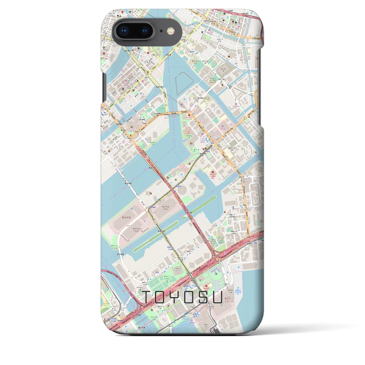 【豊洲(東京都)】地図柄iPhoneケース(バックカバータイプ)