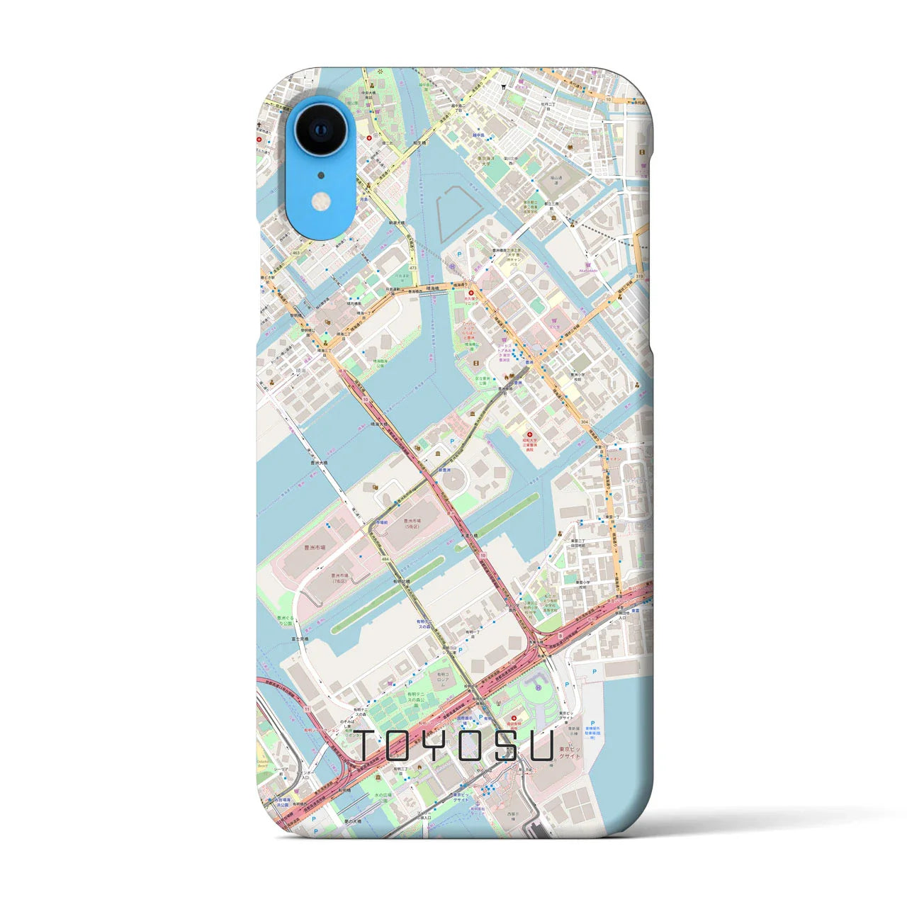 【豊洲(東京都)】地図柄iPhoneケース(バックカバータイプ)