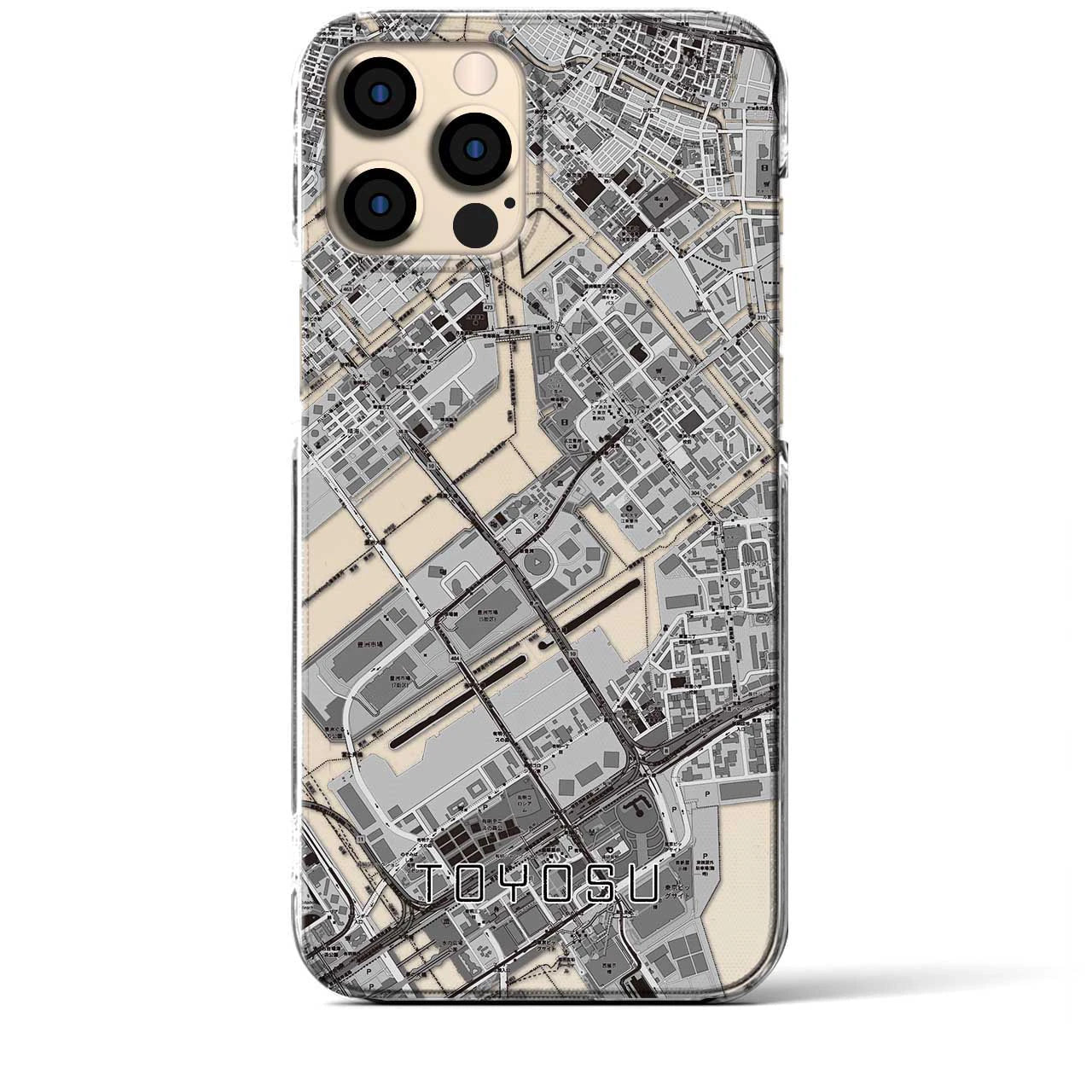 【豊洲(東京都)】地図柄iPhoneケース(クリアタイプ)