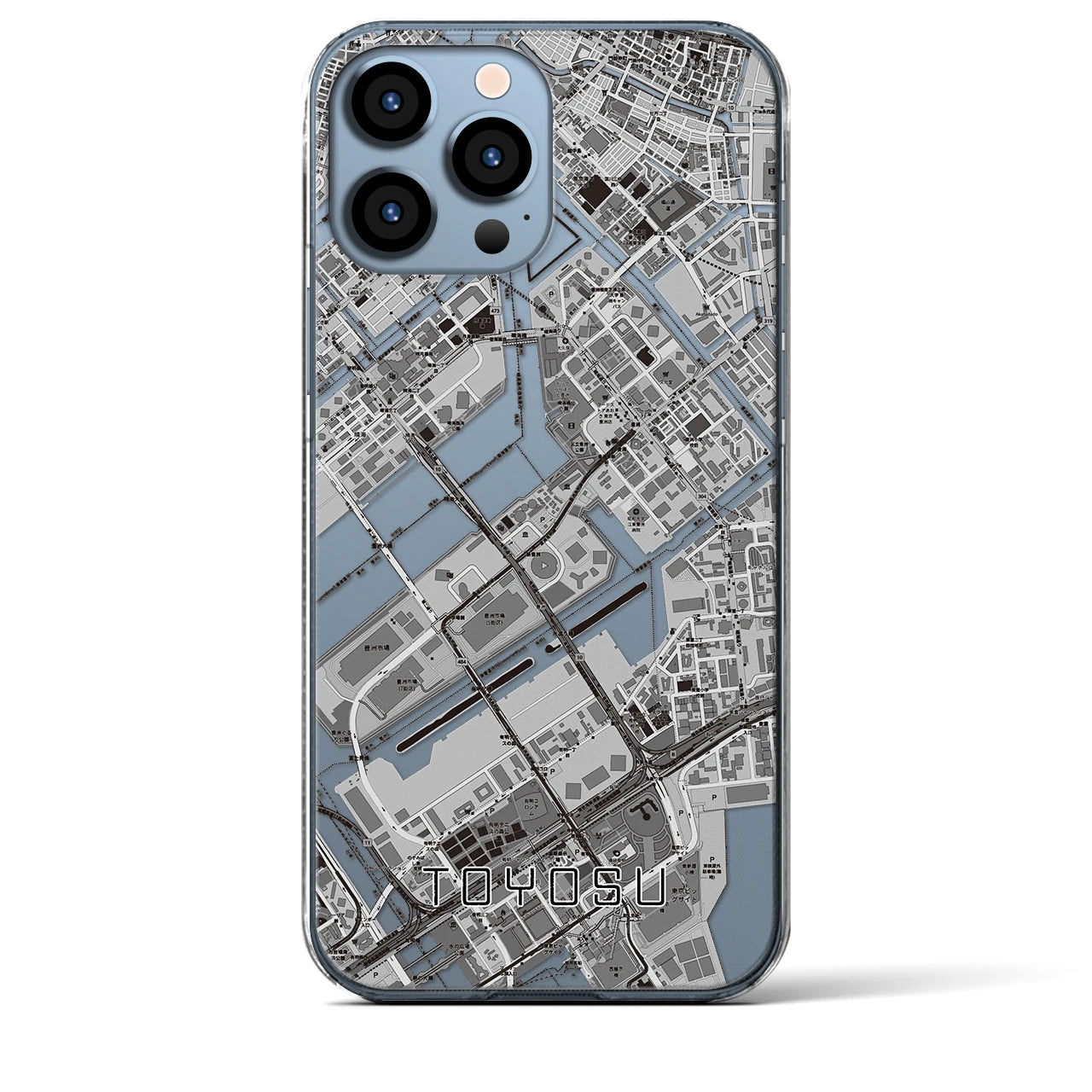 【豊洲(東京都)】地図柄iPhoneケース(クリアタイプ)