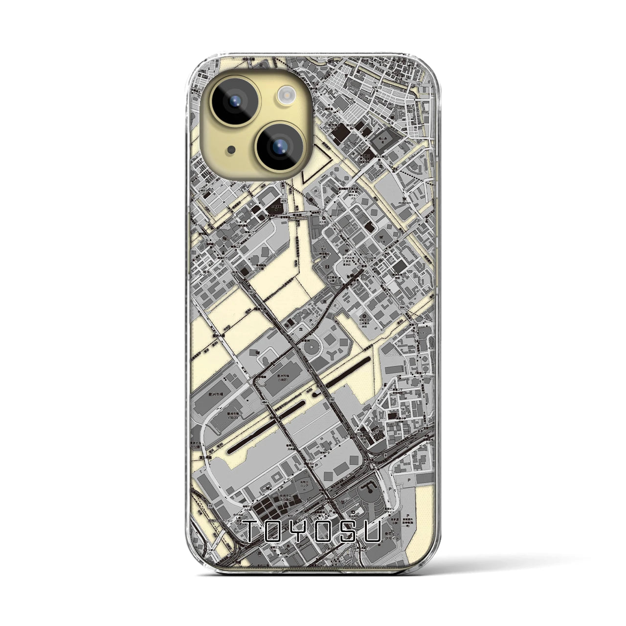 【豊洲(東京都)】地図柄iPhoneケース(クリアタイプ)