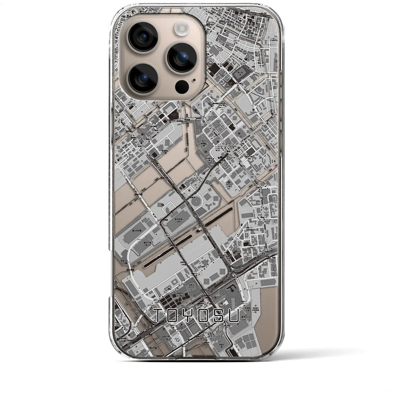 【豊洲(東京都)】地図柄iPhoneケース(クリアタイプ)