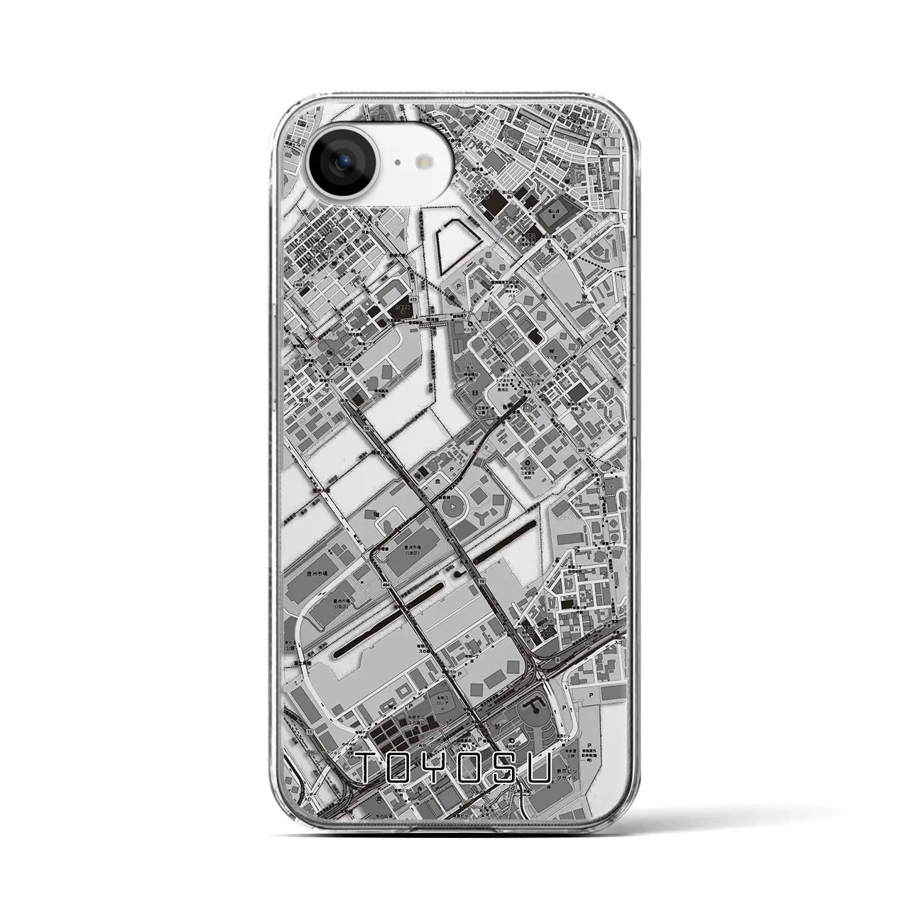 【豊洲(東京都)】地図柄iPhoneケース(クリアタイプ)