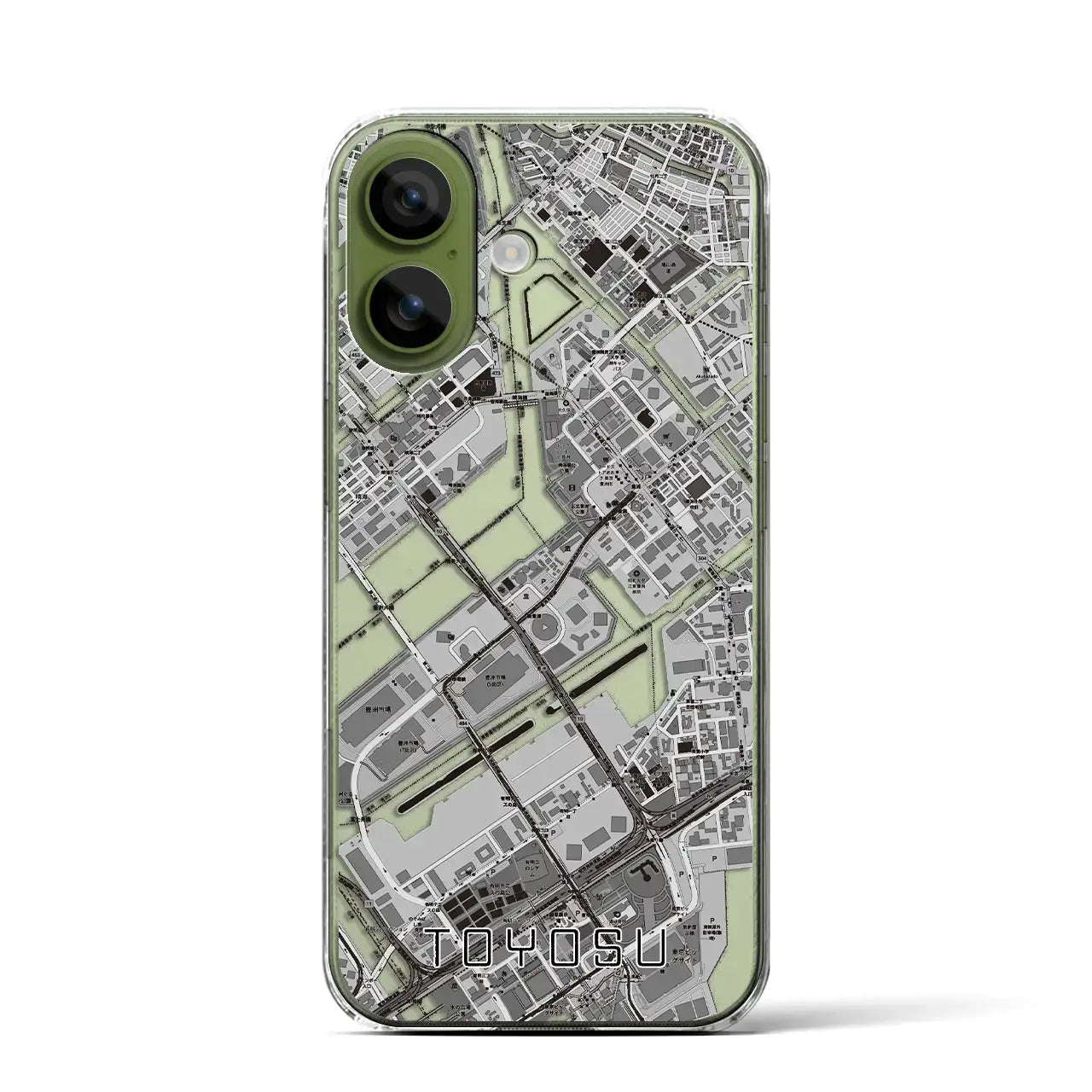 【豊洲(東京都)】地図柄iPhoneケース(クリアタイプ)