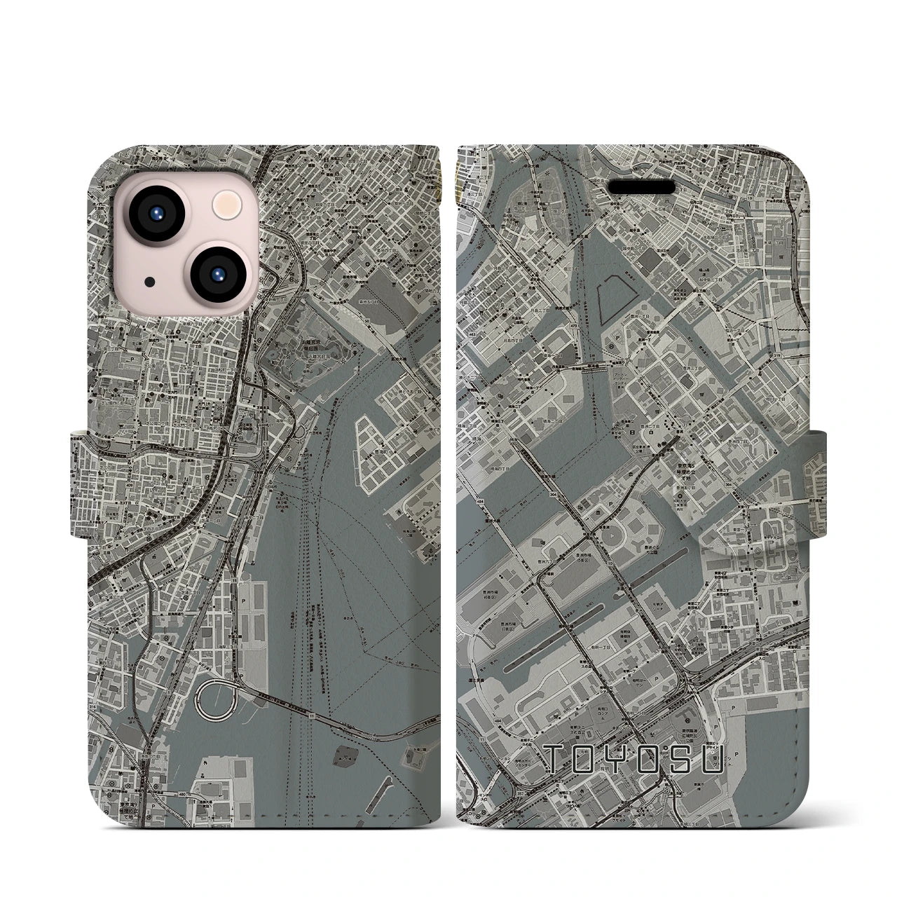 【豊洲(東京都)】地図柄iPhoneケース(手帳タイプ)