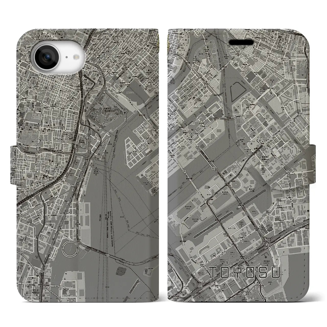 【豊洲(東京都)】地図柄iPhoneケース(手帳タイプ)