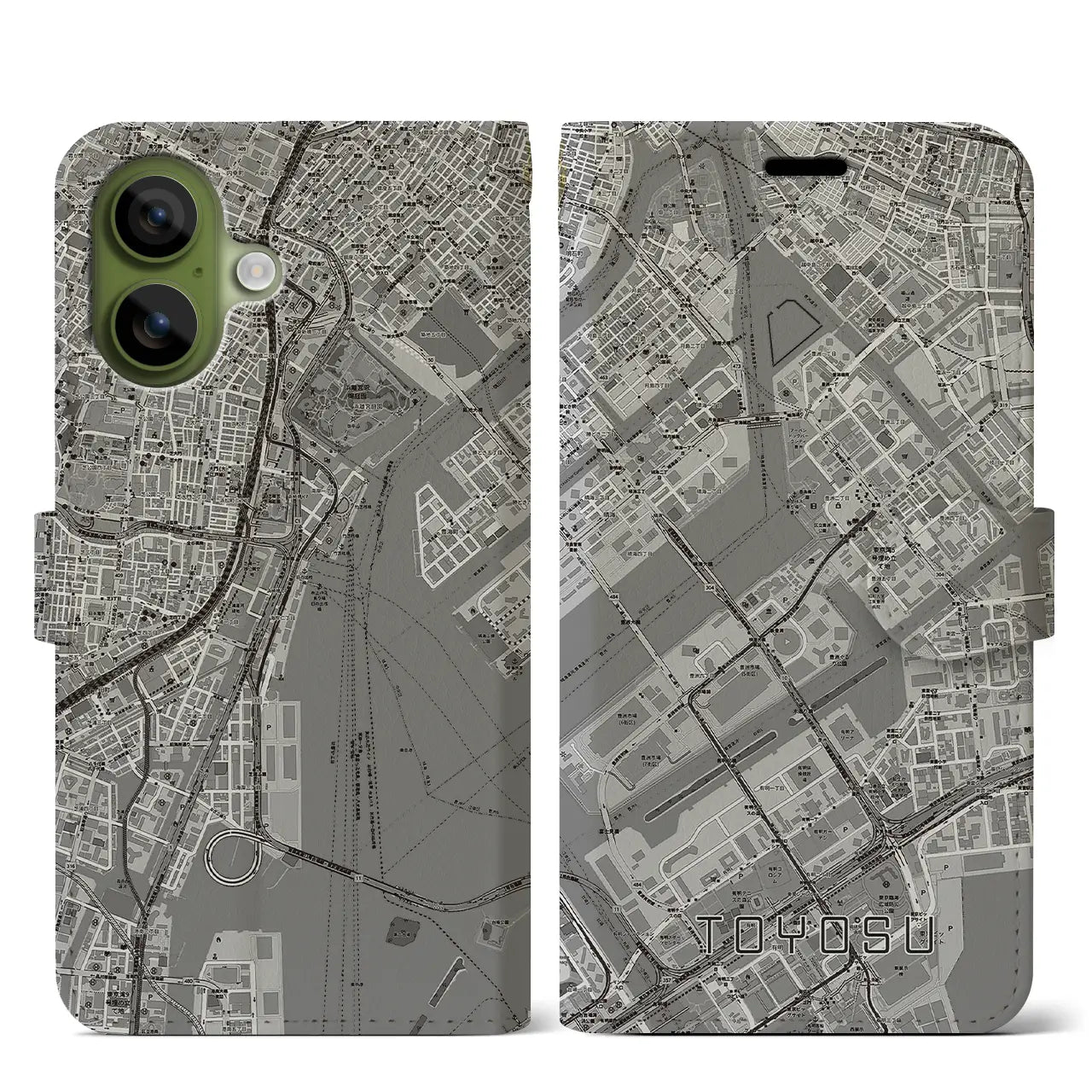 【豊洲(東京都)】地図柄iPhoneケース(手帳タイプ)