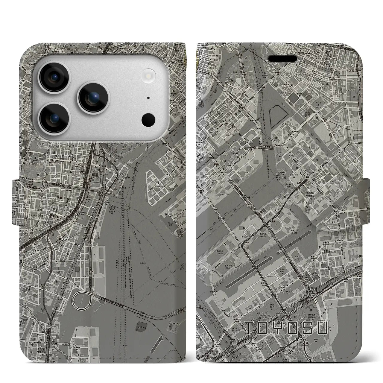 【豊洲(東京都)】地図柄iPhoneケース(手帳タイプ)