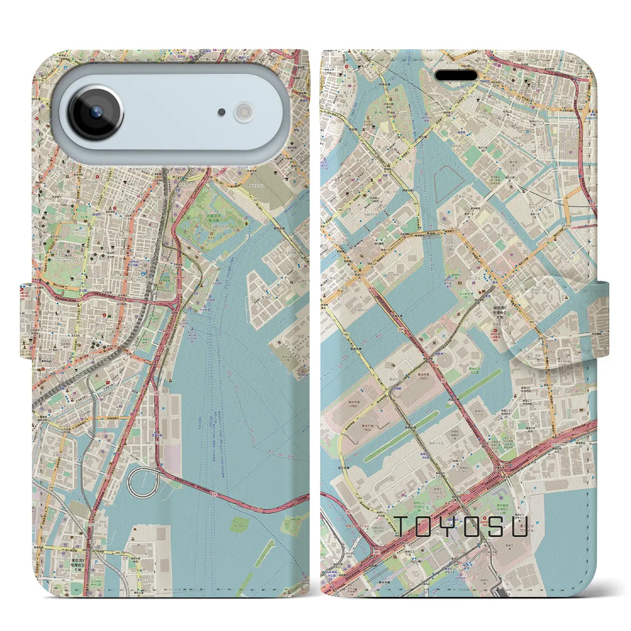 【豊洲(東京都)】地図柄iPhoneケース(手帳タイプ)