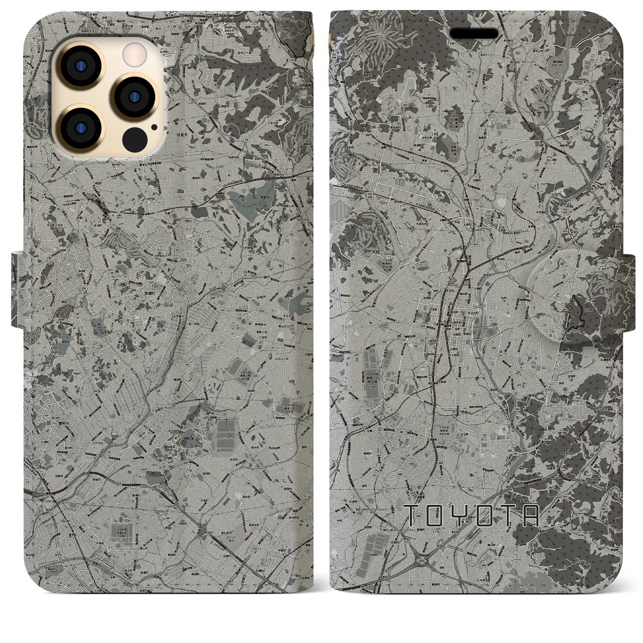 【豊田(愛知県)】地図柄iPhoneケース(手帳タイプ)